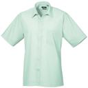 Premier Mens Short Sleeve Formal Poplin Plain Work Shirt Aubergine 15