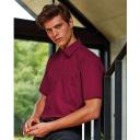 Premier Mens Short Sleeve Formal Poplin Plain Work Shirt Burgundy 17