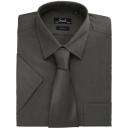 Premier Mens Short Sleeve Formal Poplin Plain Work Shirt Dark Grey 17