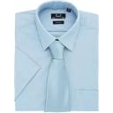 Premier Mens Short Sleeve Formal Poplin Plain Work Shirt Light Blue 17