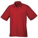 Premier Mens Short Sleeve Formal Poplin Plain Work Shirt Lilac Poplin Shirt
