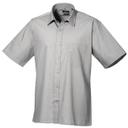 Premier Mens Short Sleeve Formal Poplin Plain Work Shirt Lime 15.5