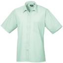 Premier Mens Short Sleeve Formal Poplin Plain Work Shirt Lime 15.5