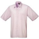 Premier Mens Short Sleeve Formal Poplin Plain Work Shirt Lime 15.5