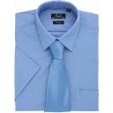 Premier Mens Short Sleeve Formal Poplin Plain Work Shirt Mid Blue 19