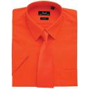Premier Mens Short Sleeve Formal Poplin Plain Work Shirt Orange 15.5