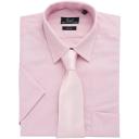Premier Mens Short Sleeve Formal Poplin Plain Work Shirt Pink 18