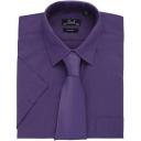 Premier Mens Short Sleeve Formal Poplin Plain Work Shirt (Purple) (18)