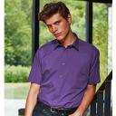 Premier Mens Short Sleeve Formal Poplin Plain Work Shirt (Purple) (18)