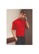 Premier Mens Short Sleeve Formal Poplin Plain Work Shirt Red 14.5