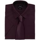 Premier Mens Short Sleeve Formal Poplin Plain Work Shirt Red 19