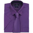 Premier Mens Short Sleeve Formal Poplin Plain Work Shirt Rich Violet Poplin Shirt