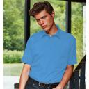Premier Mens Short Sleeve Formal Poplin Plain Work Shirt Sapphire 17.5