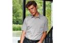 Premier Mens Short Sleeve Formal Poplin Plain Work Shirt Silver 15.5