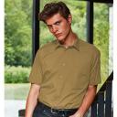 Premier Mens Short Sleeve Formal Poplin Plain Work Shirt Silver 23