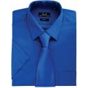 Premier Mens Short Sleeve Formal Poplin Plain Work Shirt Silver 23