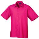 Premier Mens Short Sleeve Formal Poplin Plain Work Shirt Turquoise 19