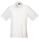 Premier Mens Short Sleeve Formal Poplin Plain Work Shirt White 17.5