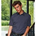 Premier Mens Short Sleeve Formal Poplin Plain Work Shirt White 20