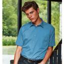 Premier Mens Short Sleeve Formal Poplin Plain Work Shirt White 20
