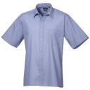 Premier Mens Short Sleeve Formal Poplin Plain Work Shirt White 20