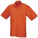 Premier Mens Short Sleeve Formal Poplin Plain Work Shirt White 20