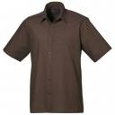 Premier Mens Short Sleeve Formal Poplin Plain Work Shirt White 20