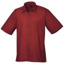 Premier Mens Short Sleeve Formal Poplin Plain Work Shirt White 20