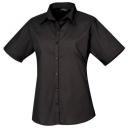 Premier Short Sleeve Poplin Blouse / Plain Work Shirt Aqua 16