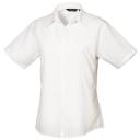 Premier Short Sleeve Poplin Blouse / Plain Work Shirt Aubergine 12