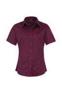Premier Short Sleeve Poplin Blouse / Plain Work Shirt Aubergine 6