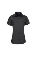 Premier Short Sleeve Poplin Blouse / Plain Work Shirt (Black) - RW1092