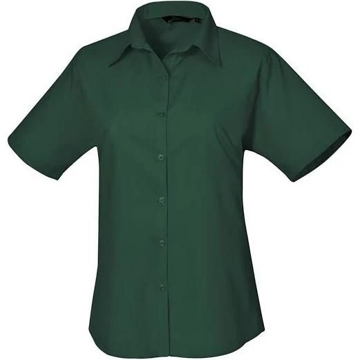Premier Short Sleeve Poplin Blouse / Plain Work Shirt Bottle 10