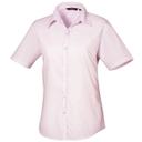 Premier Short Sleeve Poplin Blouse / Plain Work Shirt Burgundy Work Shirt