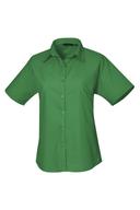 Premier Short Sleeve Poplin Blouse / Plain Work Shirt (Emerald) (10)