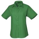 Premier Short Sleeve Poplin Blouse / Plain Work Shirt Emerald 22