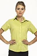 Premier Short Sleeve Poplin Blouse / Plain Work Shirt Lime 12
