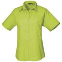Premier Short Sleeve Poplin Blouse / Plain Work Shirt Lime 12