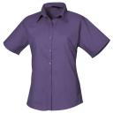 Premier Short Sleeve Poplin Blouse / Plain Work Shirt Lime 12
