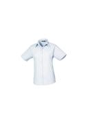 Premier Short Sleeve Poplin Blouse / Plain Work Shirt Mid Blue 20