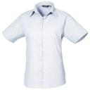 Premier Short Sleeve Poplin Blouse / Plain Work Shirt Mid Blue 26