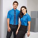 Premier Short Sleeve Poplin Blouse / Plain Work Shirt Natural 10