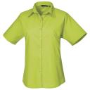 Premier Short Sleeve Poplin Blouse / Plain Work Shirt Navy 14
