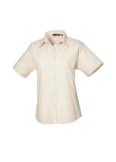 Premier Short Sleeve Poplin Blouse / Plain Work Shirt Navy 18