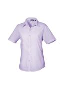 Premier Short Sleeve Poplin Blouse / Plain Work Shirt Navy 18