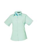 Premier Short Sleeve Poplin Blouse / Plain Work Shirt Navy 18