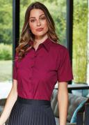 Premier Short Sleeve Poplin Blouse / Plain Work Shirt Navy 18