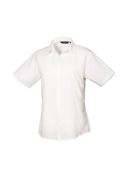 Premier Short Sleeve Poplin Blouse / Plain Work Shirt Navy 18