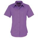 Premier Short Sleeve Poplin Blouse / Plain Work Shirt Pink 18