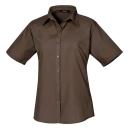 Premier Short Sleeve Poplin Blouse / Plain Work Shirt Pink 18